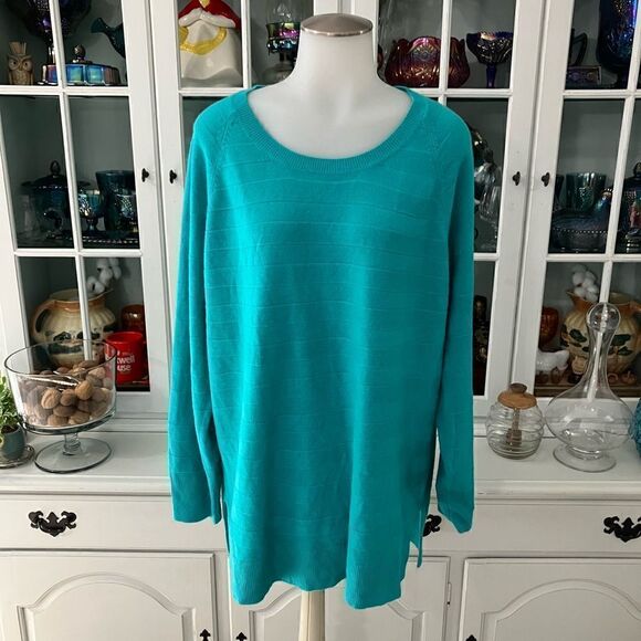 Turquoise Thin Sweater | 2X | Faded Glory - Picture 1 of 7